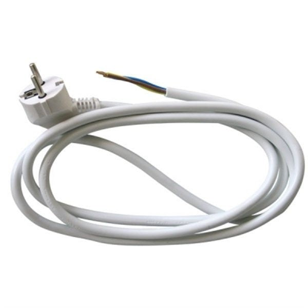 Netzkabel mit EU-Stecker und freiem Ende, 2 m SCHWARZ von der Seite