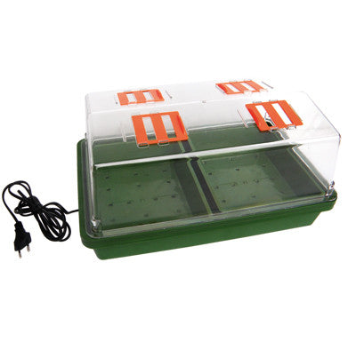 Skleník plastový, tvrdý plast, vyhřívaný 38x24x19 cm boční pohled