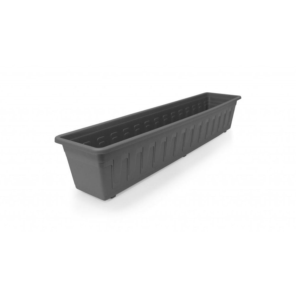 Plastkon truhlík Garden Antracit, 80x17x15 cm pohled zepředu