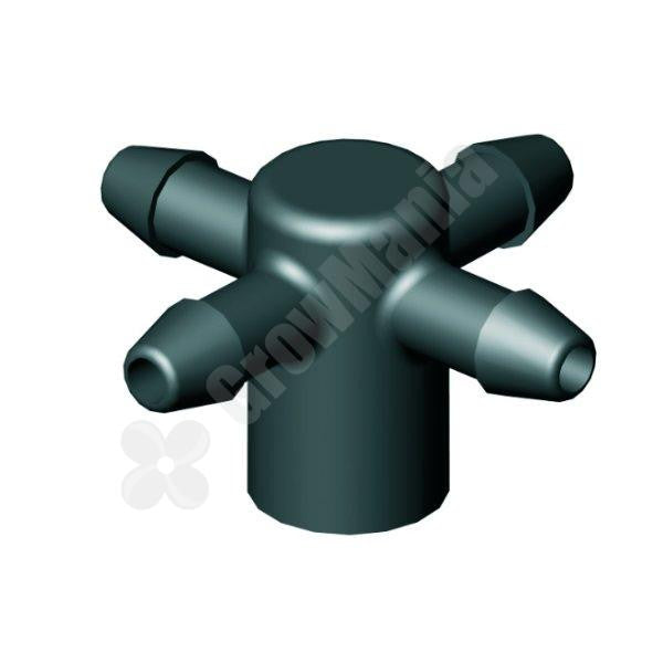 Rozvaděč na 4 kapiláry 5 mm horizontální boční pohled