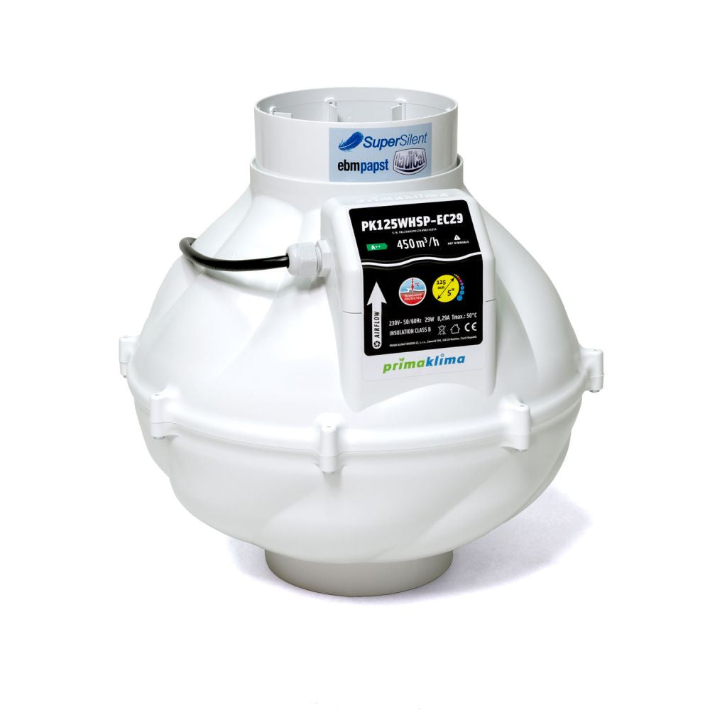 Prima Klima ventilator Whisperblower EC 125 mm - 450 m3/h, EC motor zonder regeling vooraanzicht