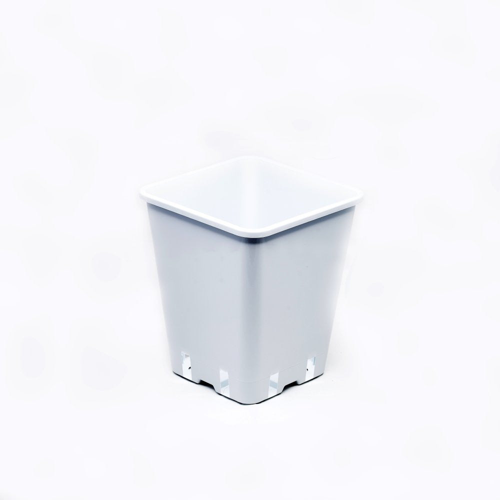 Bloempot van kunststof wit 20x20x23 cm - 5,7 l vooraanzicht