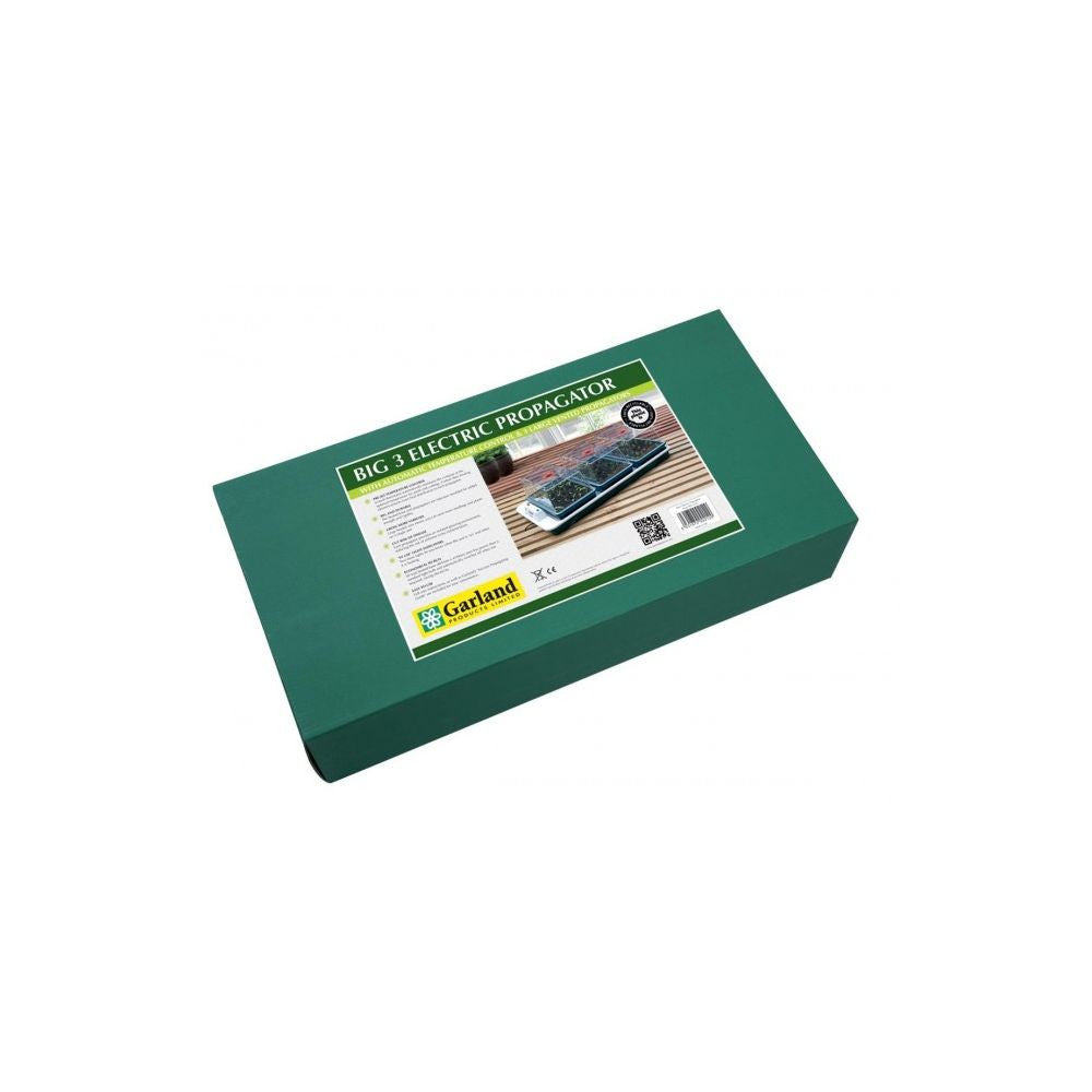 Garland skleník Big 3 Automatic, tvrdý plast, vyhřívaný s termostatem, 80.5x41x20 cm pohled zezadu