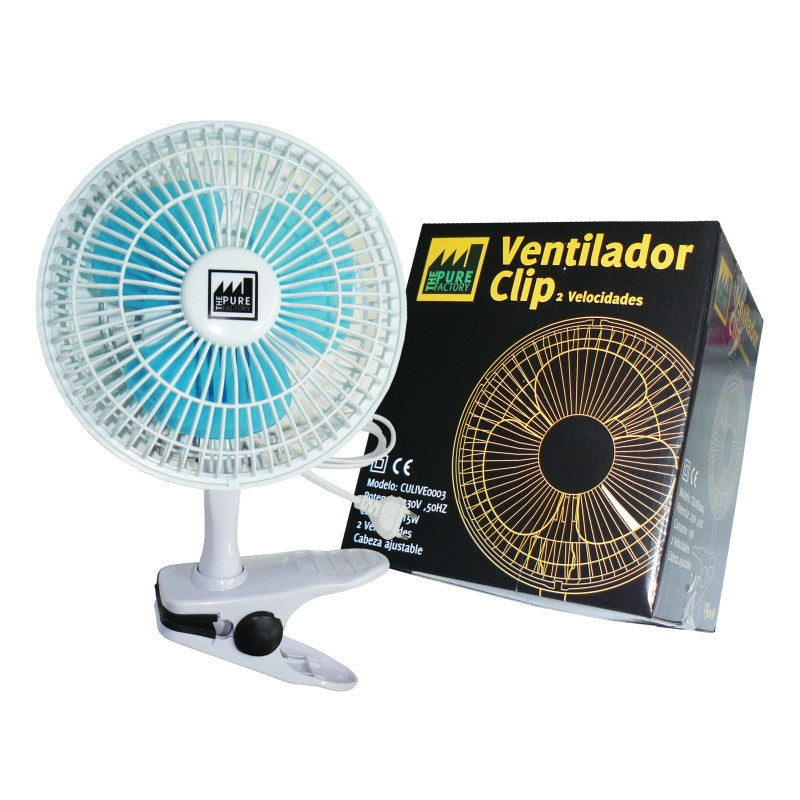 Pure Factory Clip Fan 15W, dvourychlostní klipsnový ventilátor průměr 15 cm boční pohled