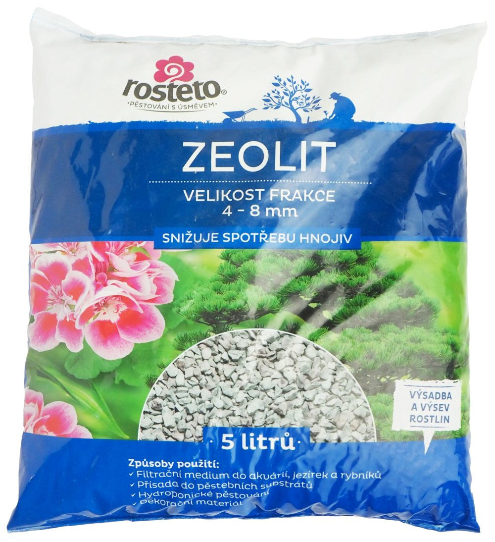 Zeolit, frakce 4-8 mm 20 l boční pohled