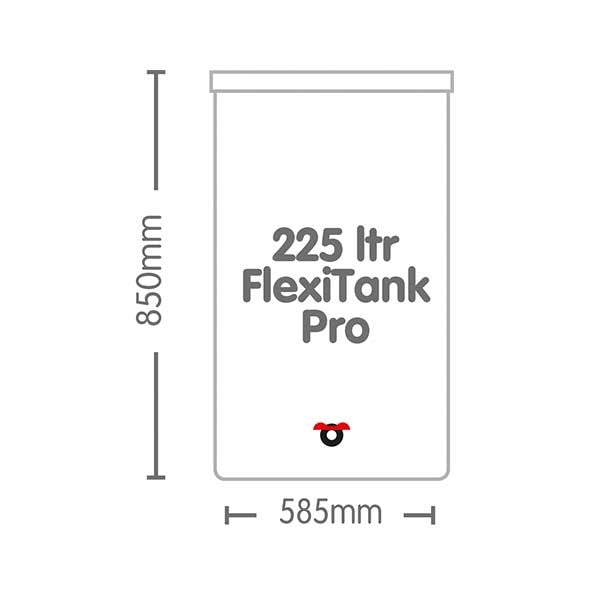 Autopot nádrž Flexitank PRO 225 l boční pohled