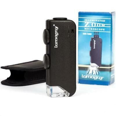 Lumagny 60-100x lommemikroskop med LED ZOOM-lys sidevisning