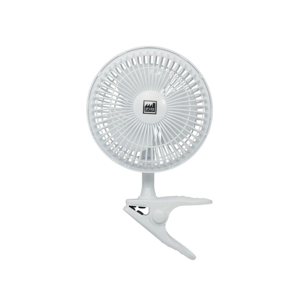 Pure Factory Clip Fan 15W, dvourychlostní klipsnový ventilátor průměr 15 cm pohled zepředu