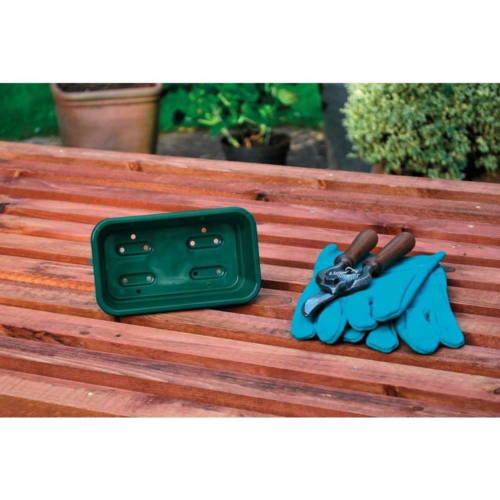 Garland plastic tray Mini Seed Tray Green with drainage 17x10x5 cm rear view