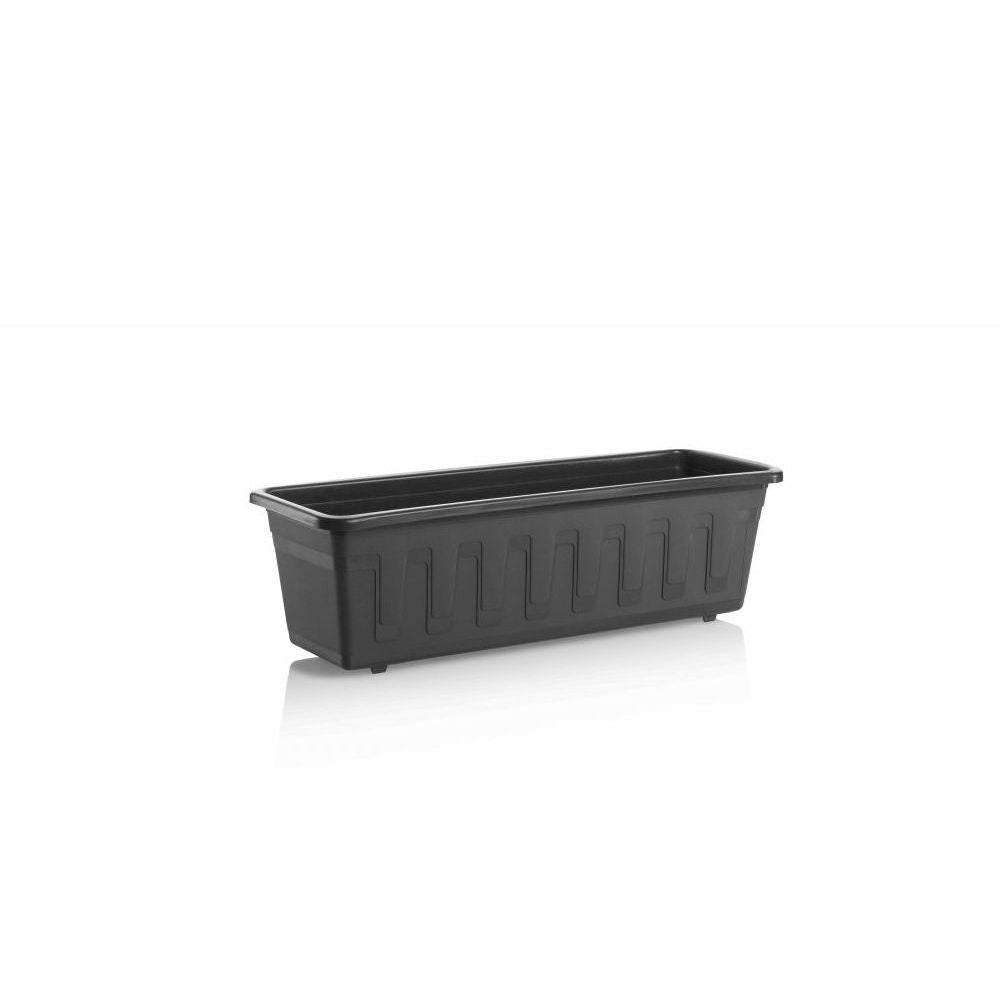 Plastkon truhlík Garden Hnědý, 50x17x15 cm pohled zepředu