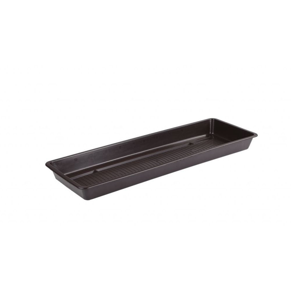 Plastkon planter saucer Extra Flor Anthracite, 58.3x16.5x4 cm front view