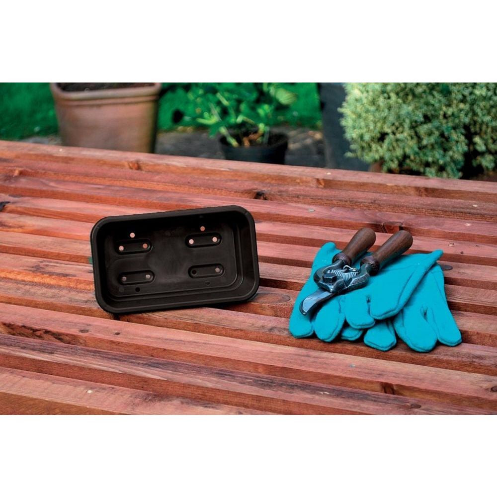 Garland podmiska plast Mini Seed Tray Black s drenáží 17x10x5 cm boční pohled