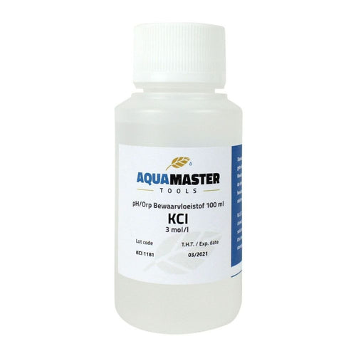 Aqua Master Tools KCl 3 mol-l 100 ml, uchovávací roztok BOX 18 ks pohled zepředu