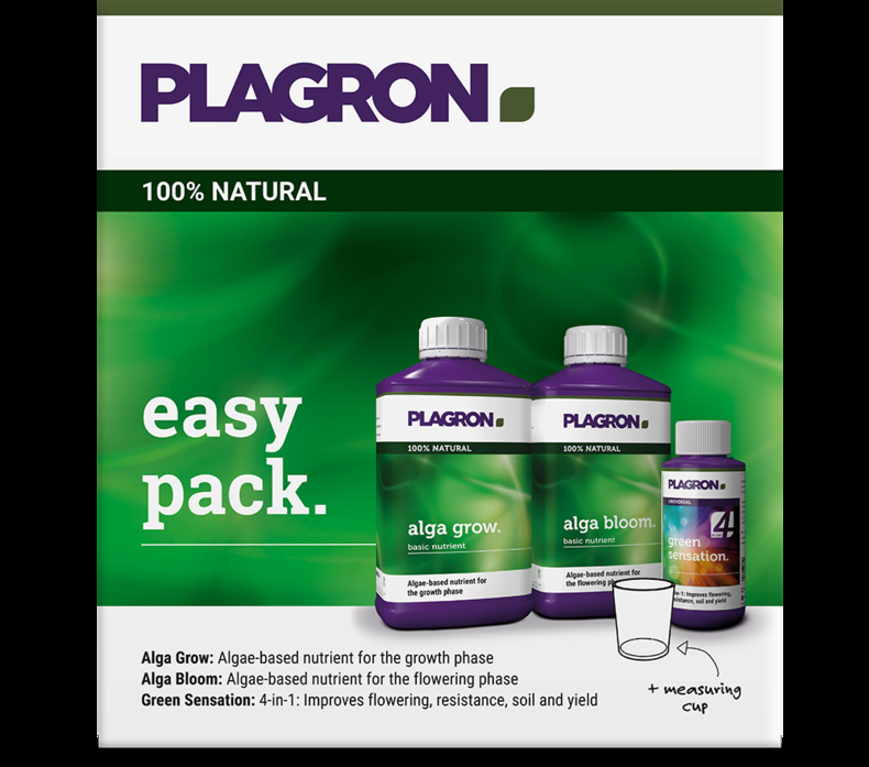 Plagron Easy Pack Natural Alga 550 ml, meststofset zijaanzicht