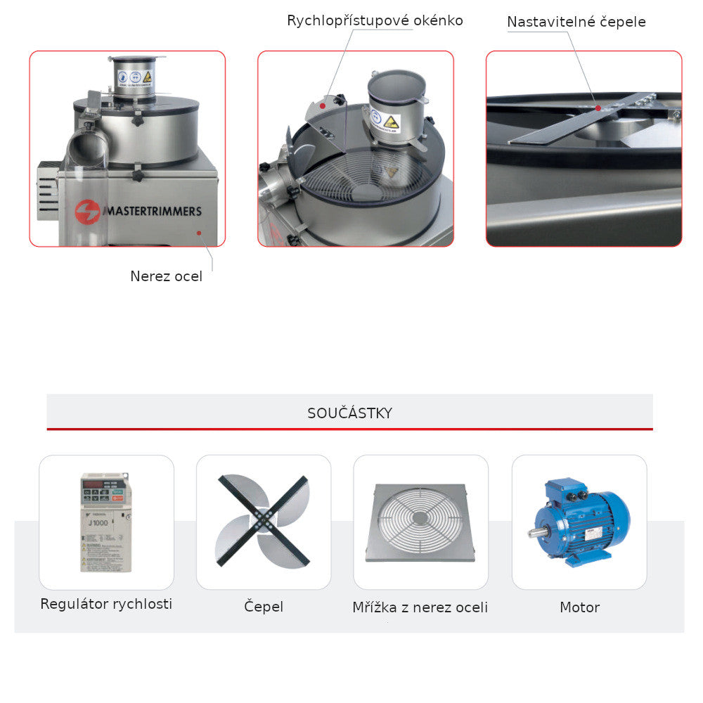 Master Trimmer MT Professional 50, pro mokrý trim boční pohled