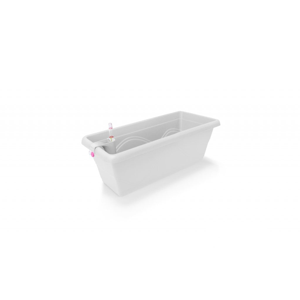 Plastkon samozavlažovací truhlík Extra Line Smart Bílá, 50x20.5x17 cm pohled zepředu