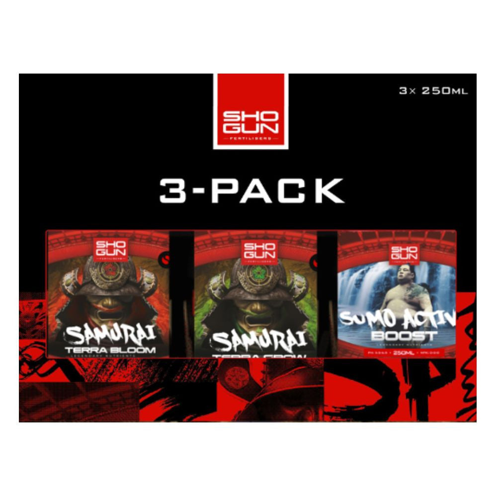 Shogun Terra Starter 3er-Pack 750 ml, Düngemittelset Seitenansicht