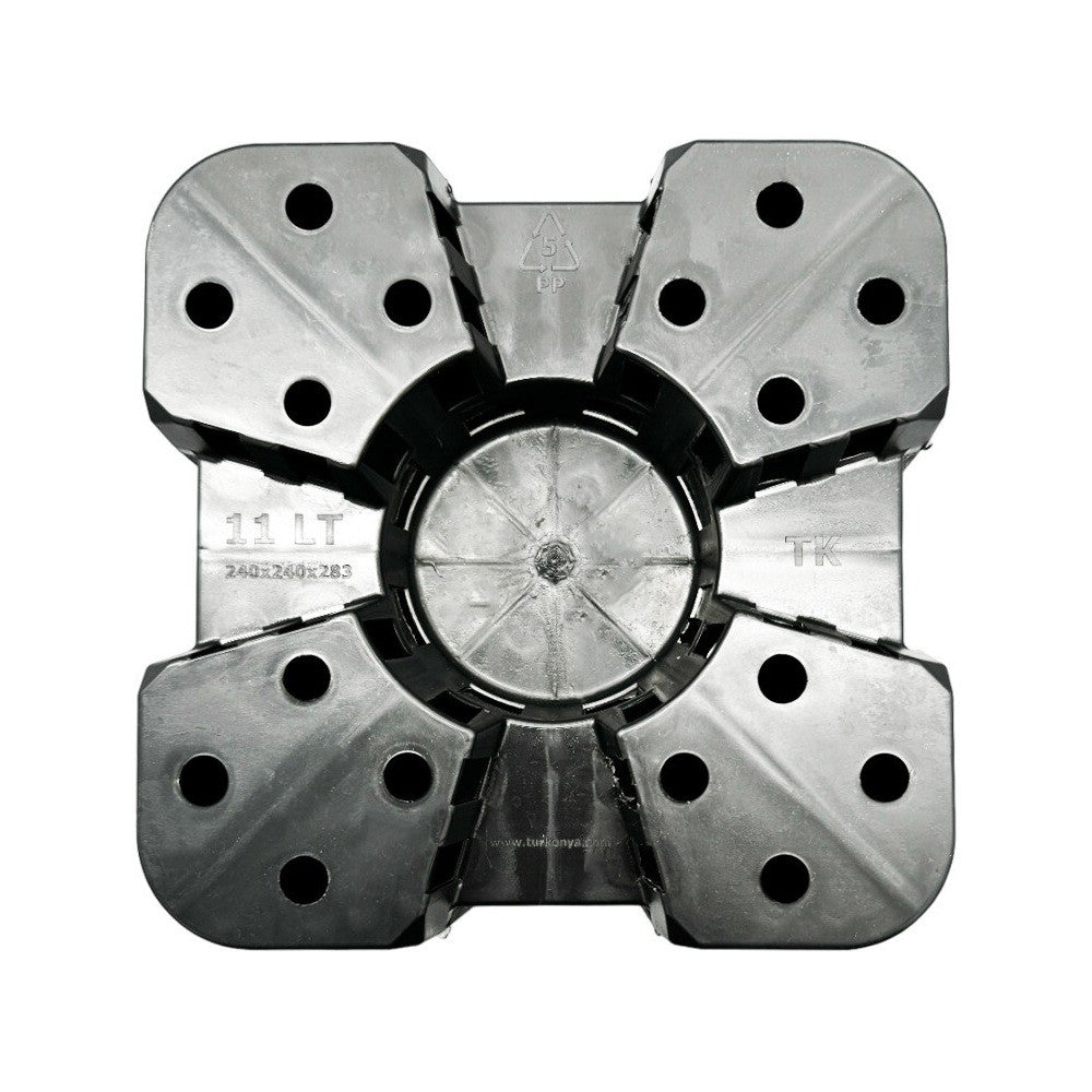 Květináč plastový hranatý 24x24x28 cm, 11 l pohled zezadu