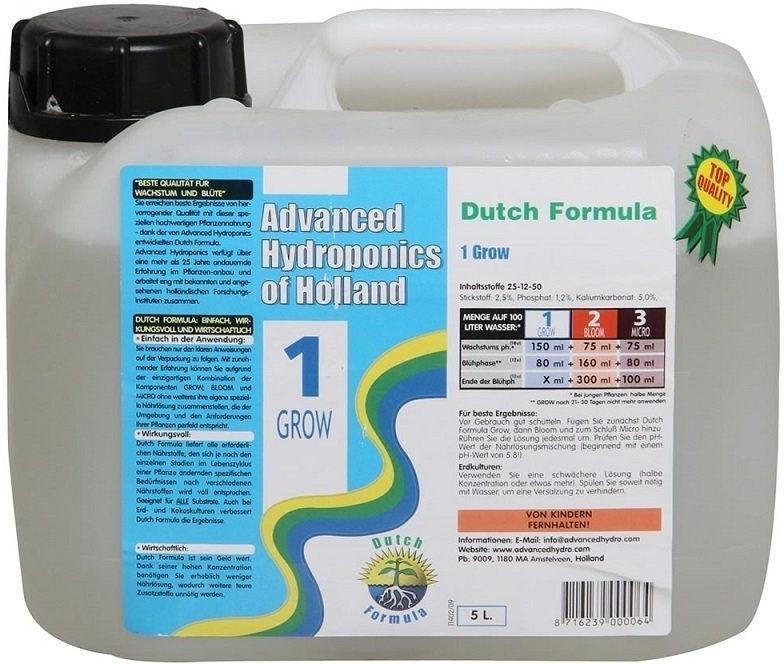 Advanced Hydroponics Grow 5 l boční pohled