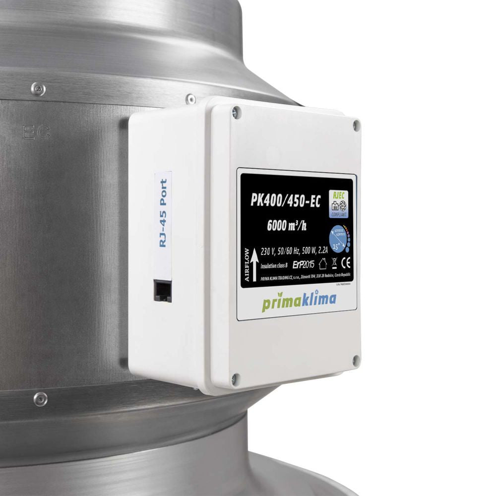 Prima Klima ventilator Blueline, 400-450 mm - 6000 m3/h, EC motor zijaanzicht