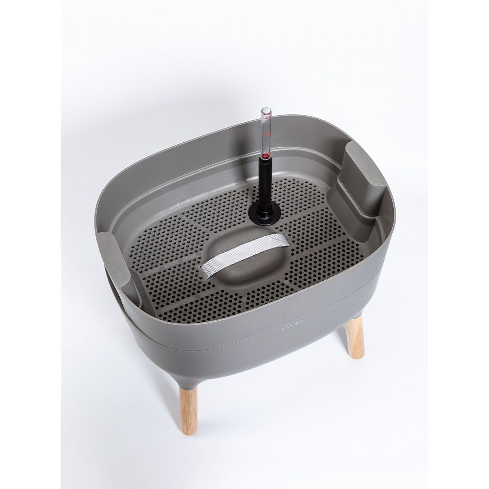 Plastia Urbalive low planting pot grey second side view