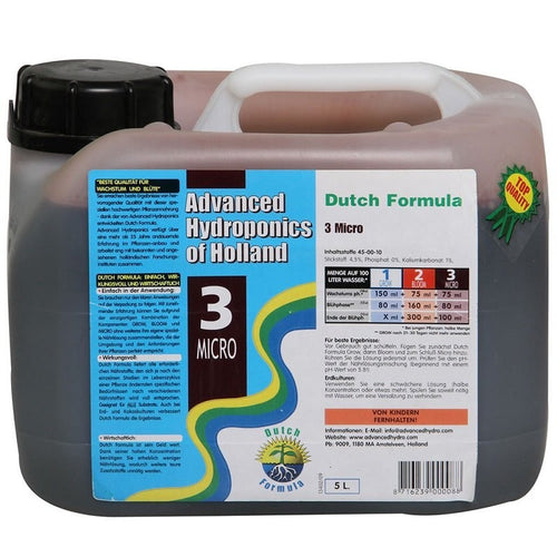 Advanced Hydroponics Micro 5 l boční pohled