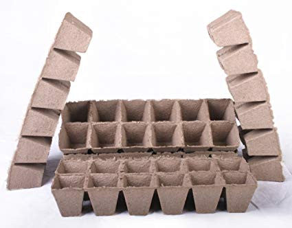 Jiffy květináč hranatý sdružený 6x6x6 cm, 12 ks boční pohled