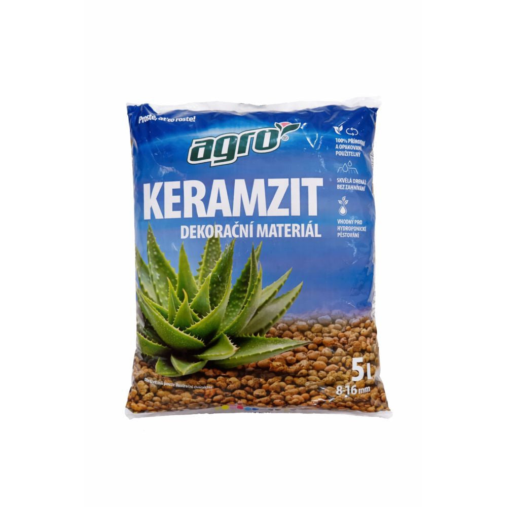 AGRO Hydroton 8-16 mm - 5 l, keramzit pohled zepředu