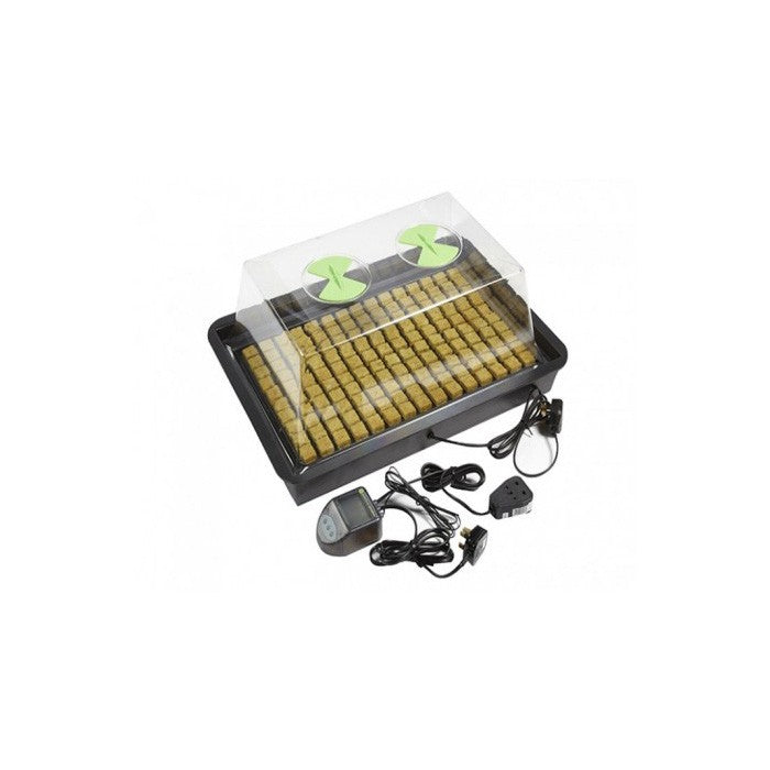 Nutriculture X-Stream skleník S, tvrdý plast, vyhřívaný s termostatem, 61x41x27 cm pohled zepředu