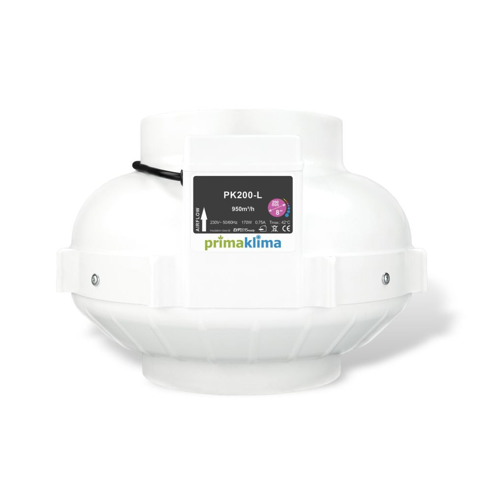 Prima Klima ventilator PK200-L 200 mm - 950 m3/u, 1-trapps vooraanzicht