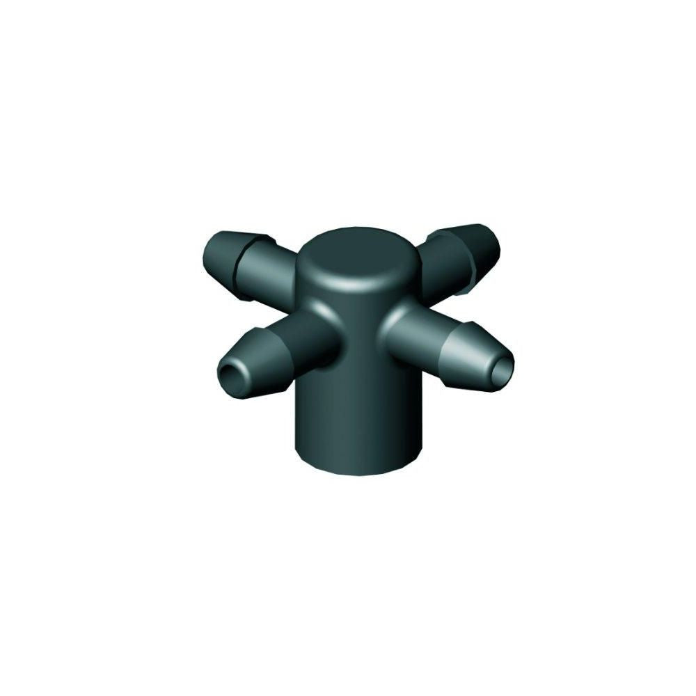 Rozvaděč na 4 kapiláry 5 mm horizontální pohled zepředu