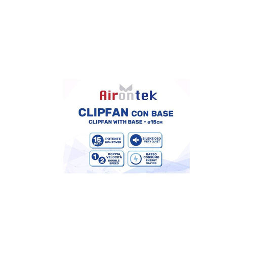 Airontek Clip Fan 15W, zweistufiger Clip-Ventilator 15 cm Durchmesser Seitenansicht