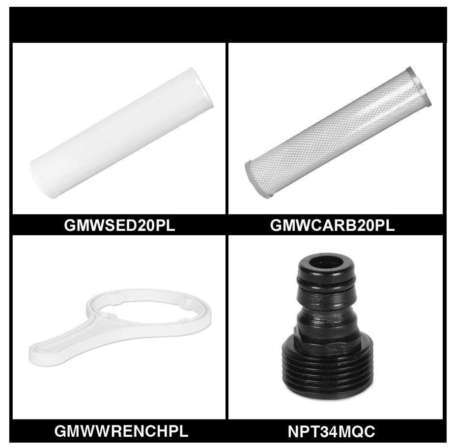 Growmax Water Pro Grow, uhlíkový vodní filtr 2000 l/h pohled zezadu