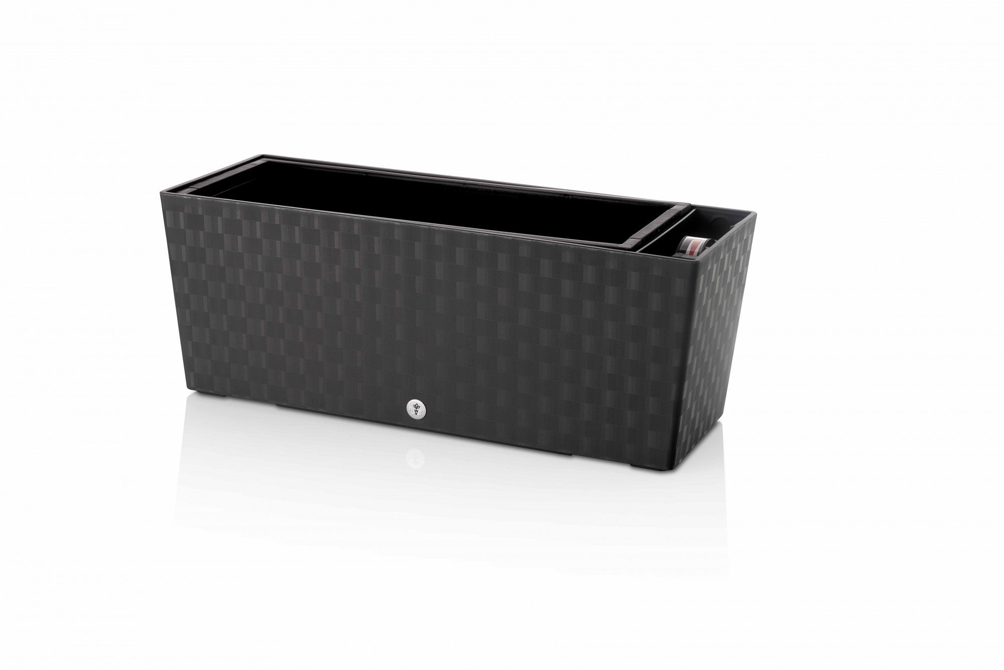 Plastkon samozavlažovací truhlík Supreme Antracit, 49,5x19,3x19 cm boční pohled