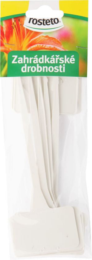 Popisovací štítek bílý, 15x5,5x3,5 cm, 10 ks boční pohled