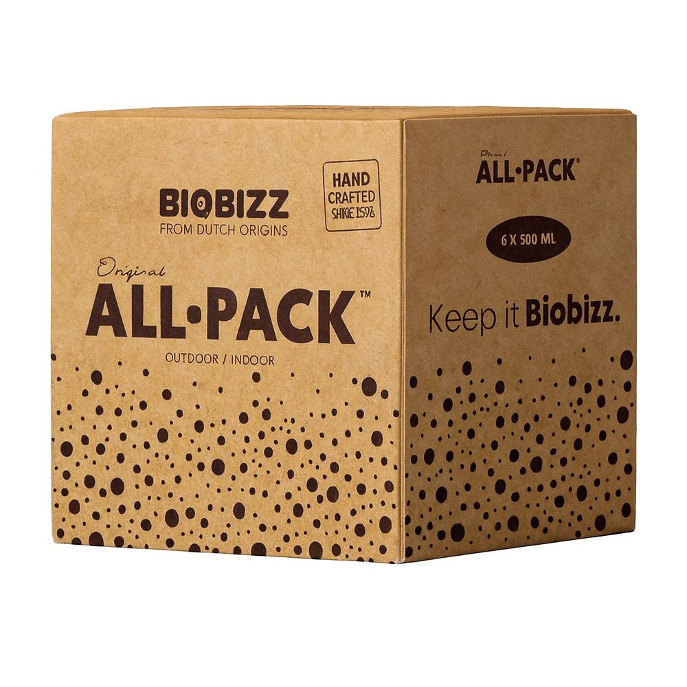 Biobizz All Pack Outdoor 6x500 ml, sada hnojiv pohled zepředu