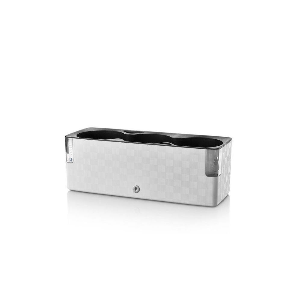 Plastkon Cobble Trio smarter pot Ice white, 39.7x14x14 cm front view