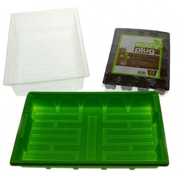 HGA Garden Propagator 42 + CT24 Tray + Eazy Plug, skleník, nevyhřívaný, 38x24x13,5 cm pohled zepředu