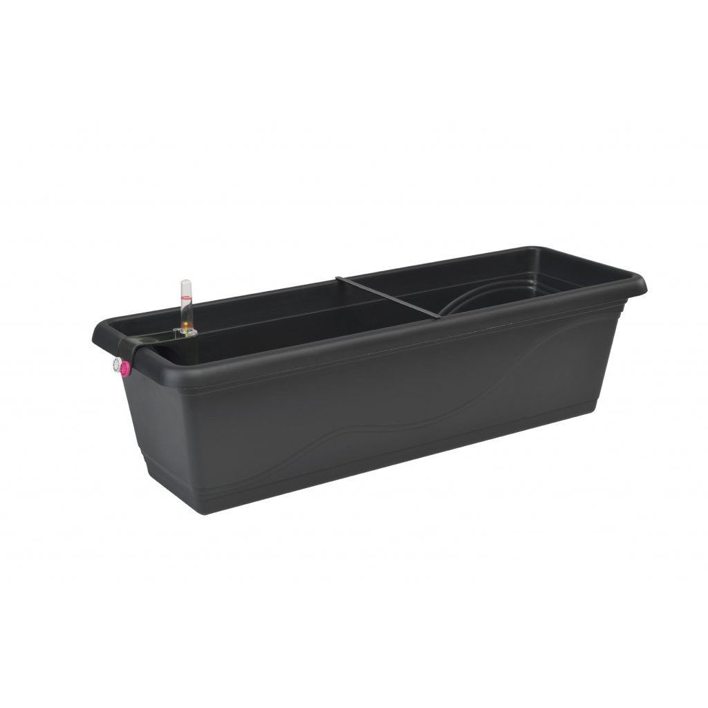 Plastkon samozavlažovací truhlík Extra Line Smart Antracit, 53x16x15 cm pohled zepředu