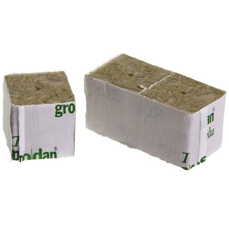 Grodan 40x40x40 mm, sadbovací kostky s dírou, BOX 2250 KS pohled zepředu