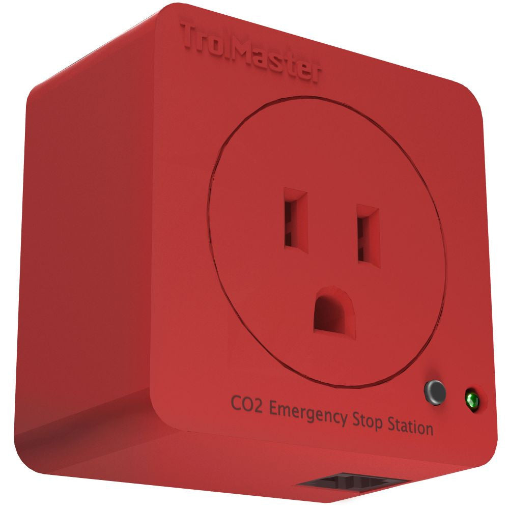 Trolmaster CO2 Emergency Stop Station & Cable set (DSE-1E) - med adapter (CZ/EU stik) side view