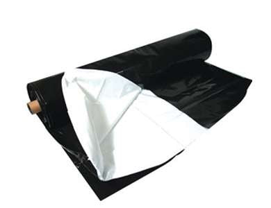 PE zahradnická černobílá folie, role 2x100 m, 70 mikronů boční pohled