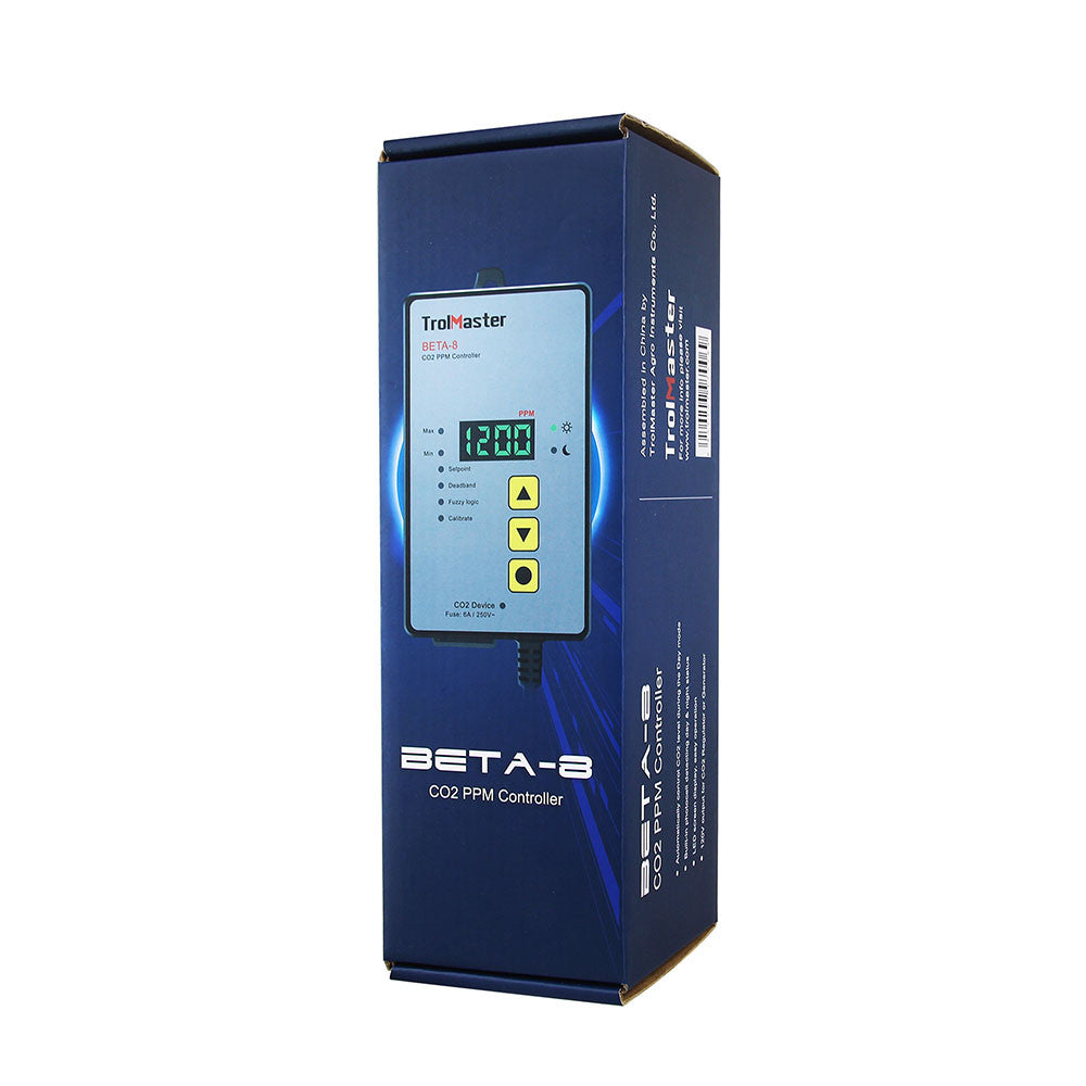 Trolmaster Digital CO2 PPM controller Beta-8 - s adaptérem (CZ/EU koncovka) pohled zepředu