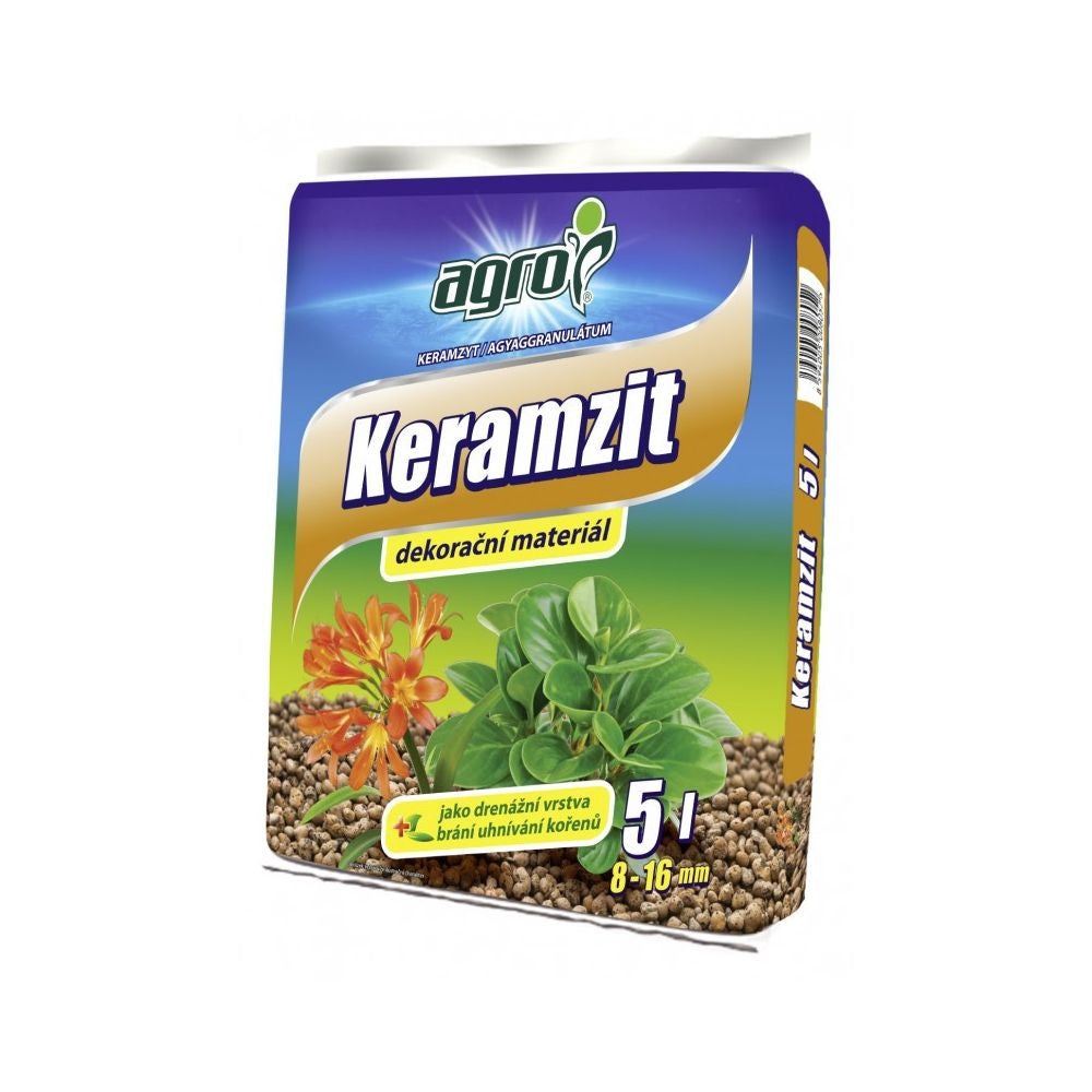 AGRO Hydroton 8-16 mm - 5 l, keramzit pohled zezadu