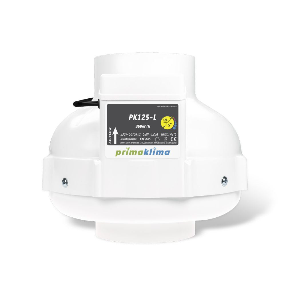 Ventilateur Prima Klima PK125-L 125 mm - 360 m3/h, 1 vitesse vue de face