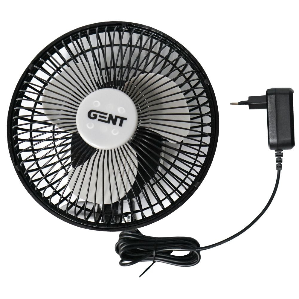 GENT Clip Fan 5W, clip-on fan diameter 15 cm package contents view